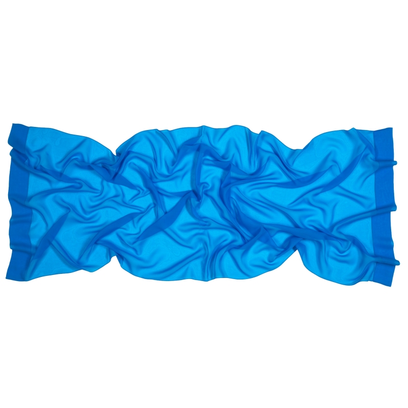 Silk Shawl Veiled Allure Plain Blue