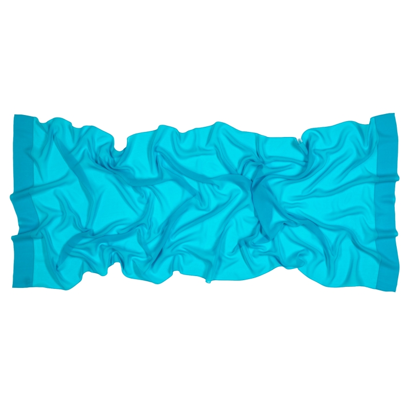 Silk Shawl Veiled Allure Plain Turcoise