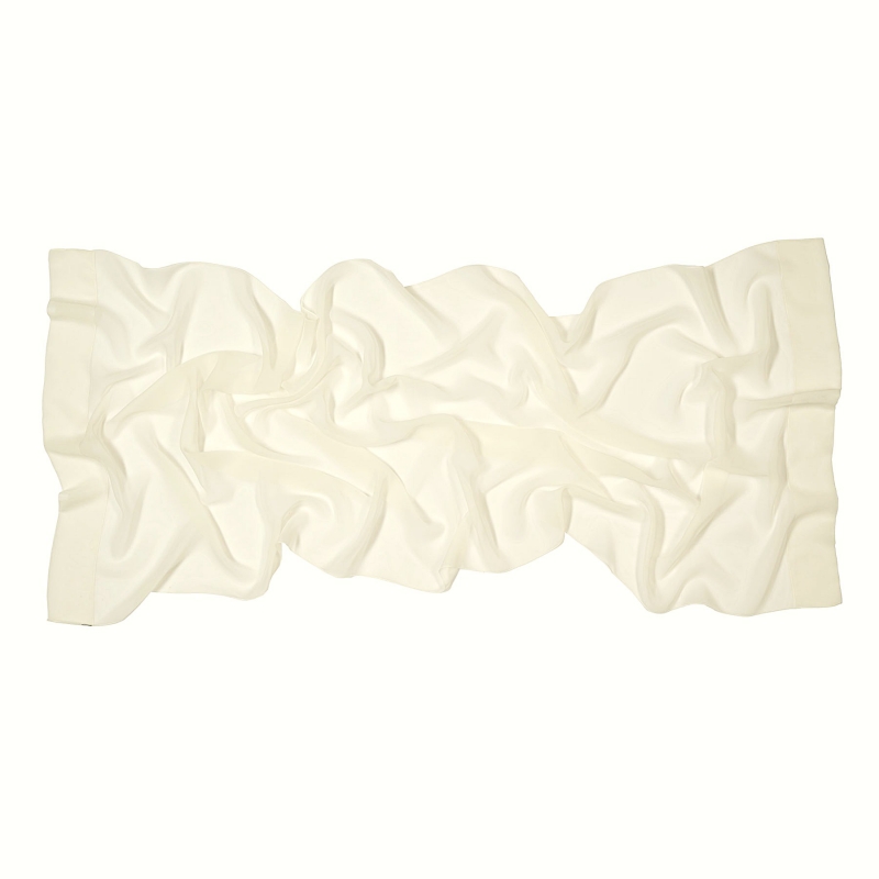 Silk Shawl Veiled Allure Plain Ivory