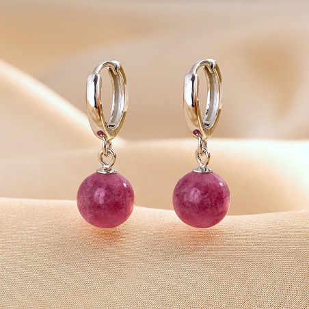 Velvet Grape Earrings, natural jade