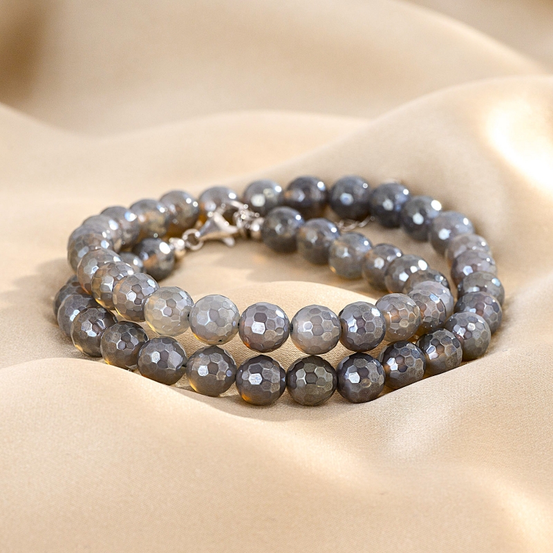 Urban Reflexion Necklace, silver, electroplated agate