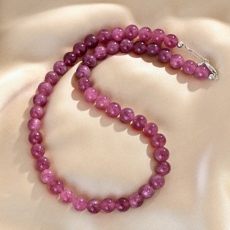 Colier argint Velvet Grape jad natural