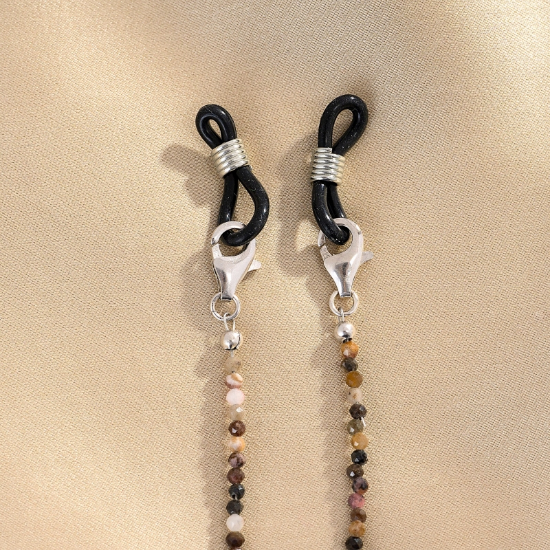 So Cool 2 in 1 Glasses Chain & Necklace, silver, mixed stones, 60 cm