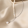 925 Sterling Silver Choker Summer Twist, pearls of culture, silver adjustable chain