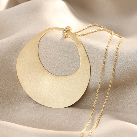 925 Sterling Silver Necklace Retro Distopia, 23K gold plated