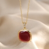 925 Sterling Silver Necklace Caramelle Reverse Brandy, 23K gold plated