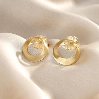 925 Sterling Silver Earrings Lune Uno picolo, 23K gold plated