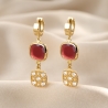 925 Sterling Silver Earrings Caramelle Reverse Brandy, 23K gold plated