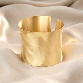 925 Sterling Silver Bracelet Vintage, Maxi Bangle, 23K gold plated