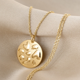 925 Sterling Silver Necklace Animalier S, 42 cm, 23K gold plated