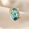 925 Sterling Silver Ring Marine Ovali, 23K gold plated
