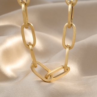 Colier argint Ovali Chic placat cu aur 23K