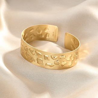 925 Sterling Silver Bracelet Animalier, 1.8 cm, 23K gold plated
