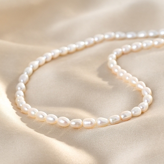 925 Sterling Silver Choker Hot Summer, pearls of culture, silver adjustable chain