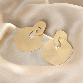 925 Sterling Silver Earrings Vintage Maxi, 23K gold plated