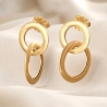 925 Sterling Silver Earrings Vintage Rondo, 23K gold plated