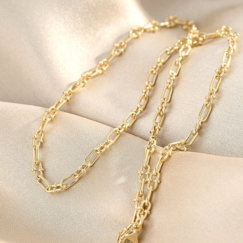 Lant argint Granchio, 42 cm, placat cu aur 23K