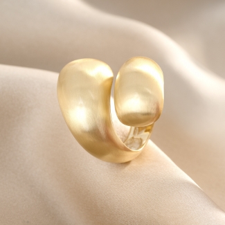 925 Sterling Silver Ring Vintage Contrarie, 23K gold plated