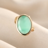 925 Sterling Silver Ring Sea Green Mignon 23K gold plated