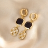 925 Sterling Silver Earrings Caramelle Reverse Brandy, 23K gold plated