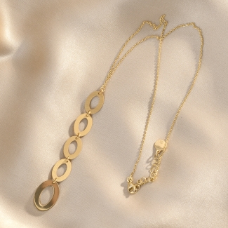925 Sterling Silver Necklace Vintage Glamour, 23K gold plated