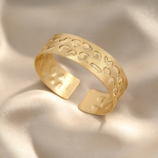 925 Sterling Silver Bracelet Animalier, 1.8 cm, 23K gold plated