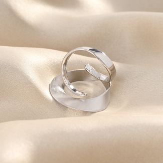 925 Sterling Silver Ring Lune Silver