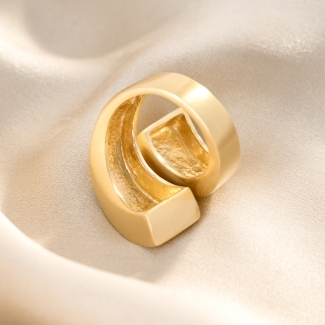 925 Sterling Silver Ring Ovali Chic, 23K gold plated