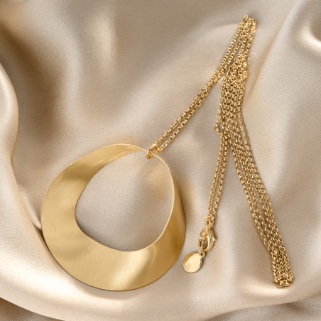 925 Sterling Silver Necklace Lune Grande, 82 cm, 23K gold plated
