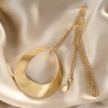 925 Sterling Silver Necklace Lune Grande, 82 cm, 23K gold plated