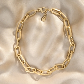 Colier argint Ovali Chic placat cu aur 23K