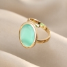 925 Sterling Silver Ring Sea Green Mignon 23K gold plated