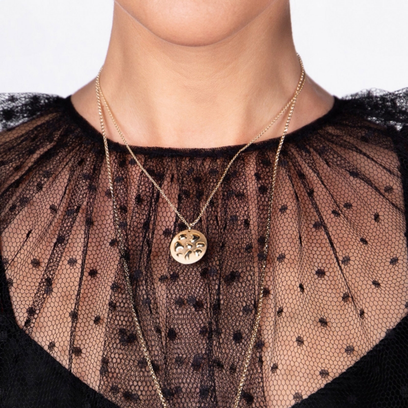 925 Sterling Silver Necklace Animalier S, 42 cm, 23K gold plated