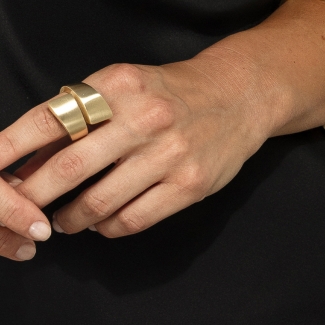 925 Sterling Silver Ring Ovali Chic, 23K gold plated