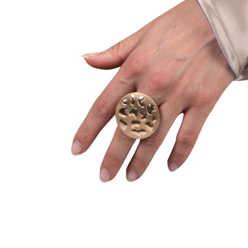 925 Sterling Silver Ring Animalier G, 23K gold plated