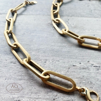 Colier argint Ovali Chic placat cu aur 23K