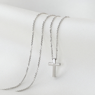 14K White Gold Necklace With Faith