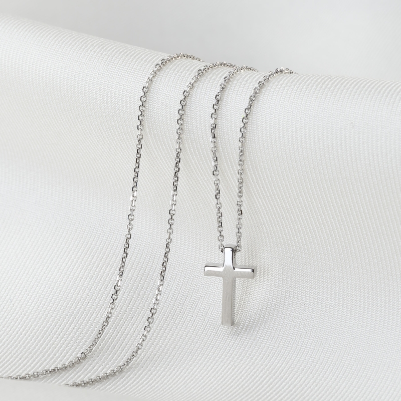14K White Gold Necklace With Faith