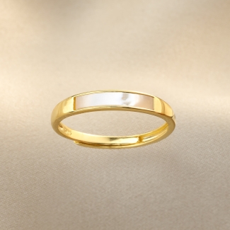 Adjustable Sterling Silver Ring White Muse gold