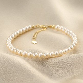 Bratara argint M Just Classy Touch perle gold