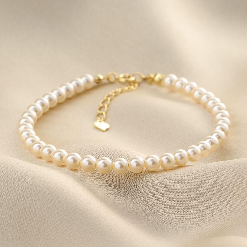 Sterling Silver Bracelet M Just Classy Touch Pearls gold