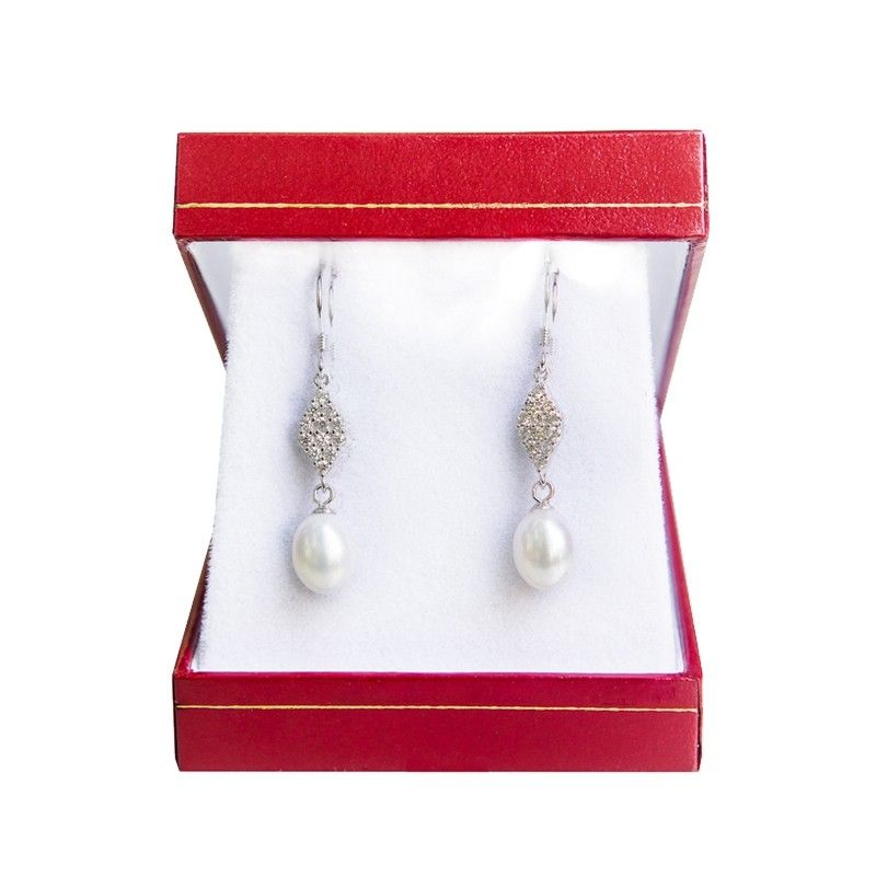 Silver Earrings Wedding Pearls