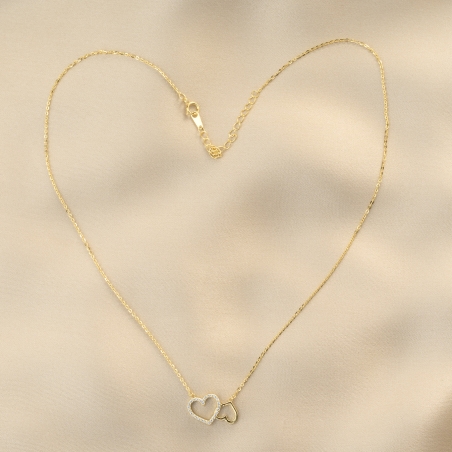 Sterling Silver Necklace Upside Love gold