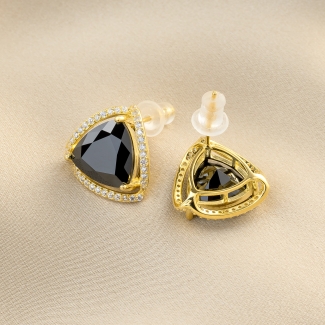 Sterling Silver Earrings Golden Noir