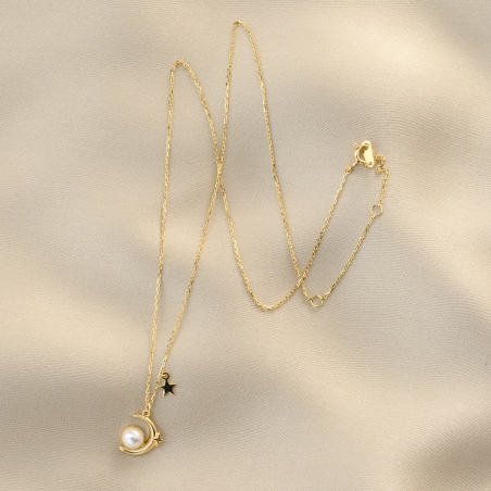 Sterling Silver Necklace Me & the Pearly Moon gold