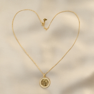 Sterling Silver Necklace Tree of Life gold