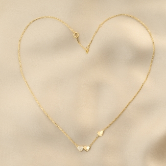 Colier argint 3Hearts One Love gold