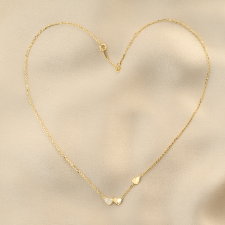 Colier argint 3Hearts One Love gold