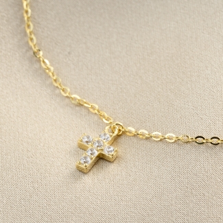 Sterling Silver Bracelet 2Gold Crosses