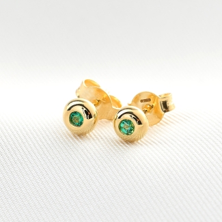 Cercei aur 14K One Emerald smarald natural